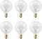 ETwinCoo Wax Warmer Bulbs, G50 25 Watt Light Bulbs for Full Size Scentsy Warmers, G16.5 Globe E12 Base Clear Scentsy Light Bulbs for Wax Warmers - Long Life-Span and Melt Wax Fast, 120 Volt (6 Pack)