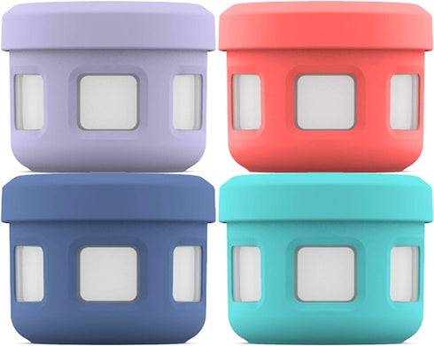 Ello Plastic Reusable Condiment Travel Containers with Screw-Top Leak Proof Lid, 5 oz, Fruit Cobbler