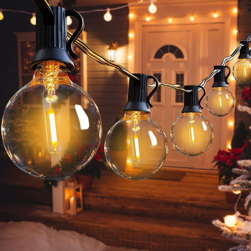 Outdoor String Lights 30+3 G40 Globe LED Bulbs, Panaromia 41FT Waterproof Shatterproof Patio Hanging Lights for Indoor Outside Garden Home Christmas Xmas Warm White