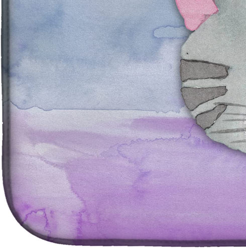 Caroline's Treasures BB7355DDM Absorbent Dish Drying Mat for Kitchen Counter Cat Face Watercolor Dish Drying Mat, 14 x 21", multicolor