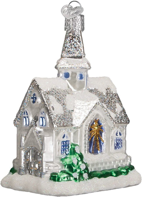 Old World Christmas Church Collection Glass Blown Ornaments for Christmas Tree Sparkling Cathedral