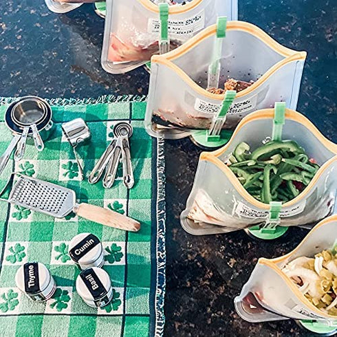 Ruibo Ziplock Bag Holder Stand Adjustable For Plastic Freezer Bags/Hands Free Baggy Rack Gallon Bag Holder Stand,6 Pack/6pcs