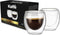 Kaffe 3oz Small Espresso Cups. Double-Wall Borosilicate Glass Coffee Cups. Set of 2 (Two)
