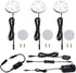AIBOO Under Cabinet LED Puck Lighting Kit Black Cord with Touch Dimmer Switch for Kitchen Showcase Cupboard Closet Lighting 3 Lights 6W (Daylight White)