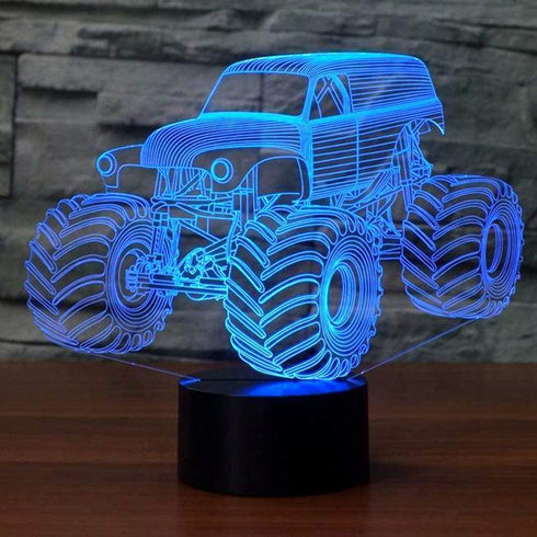 3D LED Illusion Lamp Monster Truck Night Light Optical Lighting Car Effect Touch Switch USB Powered LED Decoration Night Desk Lamp