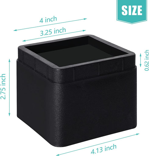 MEETWARM 3 inch Bed Risers Heavy Duty Furniture Risers Stackable Platform Blocks for Dorm Couch Bed Sofa Chair Table (Black), Set of 6