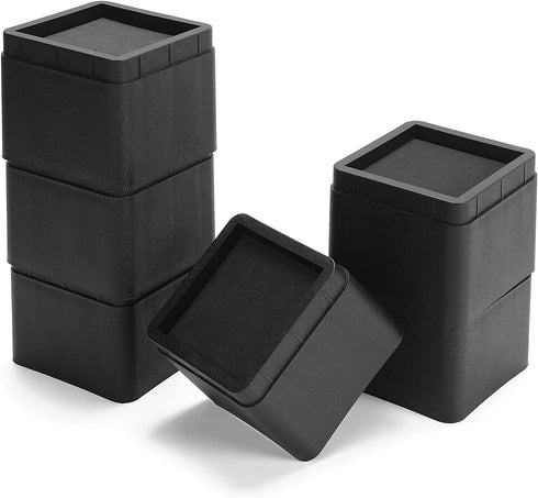 MEETWARM 3 inch Bed Risers Heavy Duty Furniture Risers Stackable Platform Blocks for Dorm Couch Bed Sofa Chair Table (Black), Set of 6