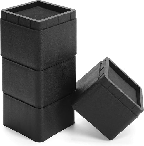 MEETWARM 3 inch Bed Risers Heavy Duty Furniture Risers Stackable Platform Blocks for Dorm Couch Bed Sofa Chair Table (Black), Set of 4