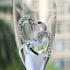 Wedding Champagne Goblets Toasting Flute Glasses for Bride and Groom Creative Deluxe Glass Cups with Rhinestone Rimmed Heart Decoration Gift Set