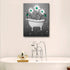 Premium White Daisy Butterfly Bathroom Wall Decor, Print Artwork Giclee Canvas Art Framed Painting Poster Pictures Decoration 16x 20 Inchs