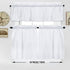NANAN White Curtains 45 inch Long Casual Weave Small Window Curtain Kitchen Bathroom Basement Bedroom Drapes - 30" x 45", White, Set of 2