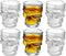 King International 1.5 Oz Shot Glass , Skull Face Heavy Base Shot Glass Set, Whiskey Shot Glass 6-Pack Perfect for Wine Tasting, Tequila, Shooter, Cocktail Pourer, Jigger-clear glass shot glasses-60ml