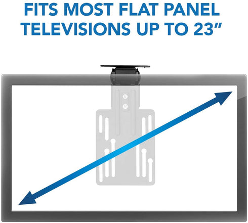 Mount-It! MI-LCDCM Kitchen Under Cabinet Mount TV Ceiling Mount Folding Bracket, 90 Degree Tilt, Fold Down, Swivel for 13 to 23 inch LCD, TV, LED, Monitor, Flat Screens up to VESA 100x100