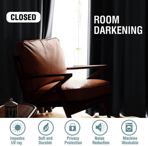 Velvet Curtains for Bedroom-Velvet Curtains 63 Inches Room Darkening Super Soft Luxury Velvet Textured Drapes Thermal Insulated Grommet Panels for Living Room(2 Panels, 52 x 63 Inch, Black)