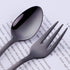 Color ME 5.4 inch Black Coffee Spoons and Cake Fork Set, 10 pcs Stainless Steel Teaspoons Dessert Forks Set