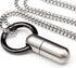 Haxtec Small Pill Box Titanium Mini Pill Case W/ 24" Rolo Chain Necklace Tiny Pill Fob for Men Waterproof Pill Holder Emergency Aspirin & Nitro Pill Container
