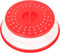 Emoly Collapsible Microwave Cover, Easy Grip Food Splatter Cover Colander Strainer Splatter for Fruit Vegetables, Bap Free and Non-Toxic - Red