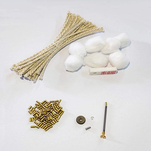 Universal Lighter Replacement Repair Kit Pack for Petrol Gas Fluid Lighter ( Flint Stones, Flint Spring & Base Plate, Flint Wheel, Cotton, Wick, and Felt Pad )