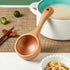 2Pcs Bath Salt Scoop Wooden Ladle Spoon Scoops for Canisters Flour Scoop Ladles for Cooking (Brown and yellow wood)