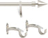 Silver Curtain Rod for Windows & Doors Curtains Extendable 36 to 66 Inch Adjustable Single Window Curtain Rod with Conical Finials & Brackets Set (3/4 Inch) - By Deco Window