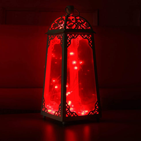 Mikasol Fairy Lights Battery Operated, 4 Packs Mini 3*AAA Battery Powered Copper Wire Led Starry String Lights Firefly Lights for Bedroom, Christmas, Parties, Decoration (5m/16ft Red)