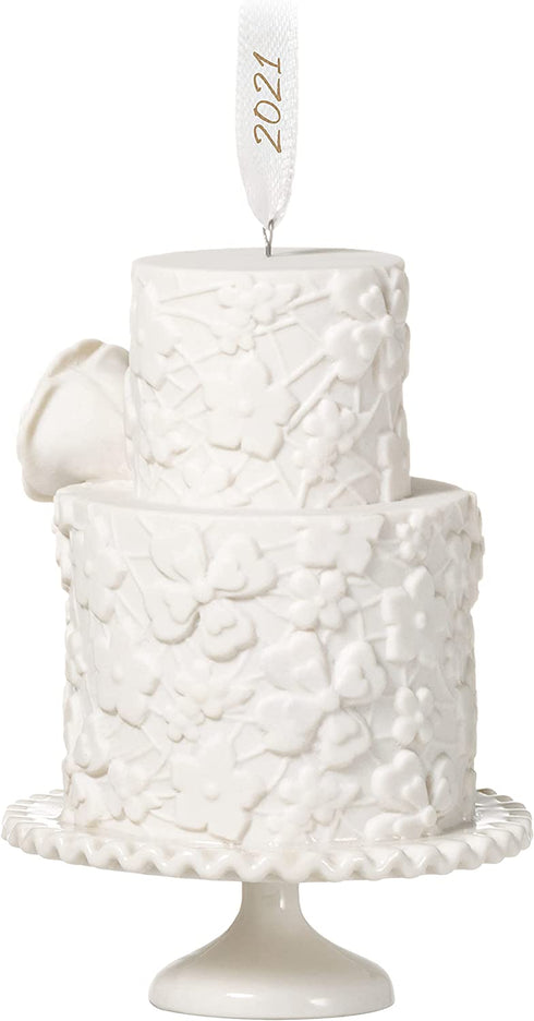 Hallmark Keepsake Christmas Ornament 2021 Year-Dated, We Do Wedding Cake, Porcelain