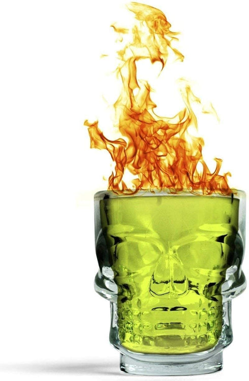 King International 1.5 Oz Shot Glass , Skull Face Heavy Base Shot Glass Set, Whiskey Shot Glass 6-Pack Perfect for Wine Tasting, Tequila, Shooter, Cocktail Pourer, Jigger-clear glass shot glasses-60ml