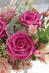 Floroom Artificial Flowers 50pcs Real Looking Hot Pink Foam Fake Roses with Stems for DIY Wedding Bouquets Baby Shower Centerpieces Floral Arrangements Party Tables Home Decorations