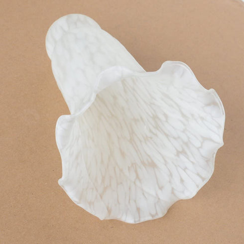 MIXDOM Tiffany Style White Pond Lily Tulip Flower Glass Replacement Lamp Shade 4.5" Wide X 6" Tall X 1.5" Fitter