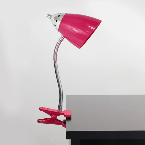 Limelights LD2001-PNK Flossy Flexible Gooseneck Desk Lamp Clip Light