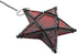 Star Lantern Hanging Glass Star Red Decoravtive Lantern Candle Holder for Home Patio Garden Decoration Red