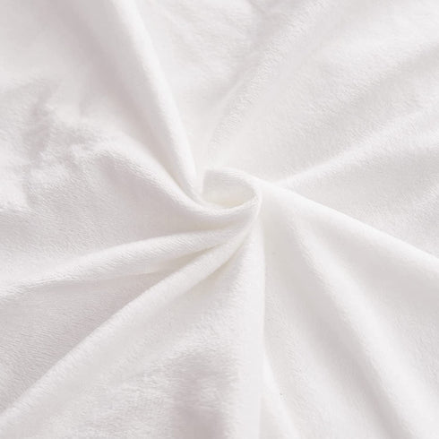 WERDIM Shaggy Fluffy Faux Fur Pillowcases 2 Pack Button Closure Velvet Pillow Shams Standard/Queen Size (White, 20 X 26 Inches)