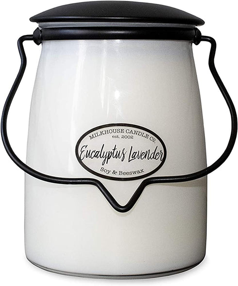 Milkhouse Candle Company, Creamery Scented Soy Candle: Butter Jar Candle, Eucalyptus Lavender, 22-Ounce