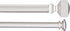 Amazon Basics 1" Double Curtain Rod with Square Finials - 36" to 72", Nickel