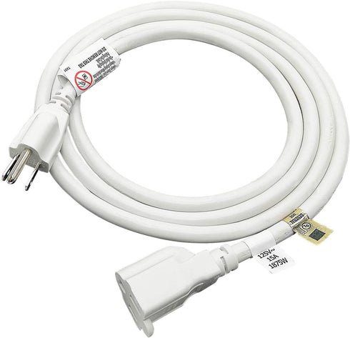 FIRMERST 1875W Heavy Duty Extension Cord 6 Feet 14 AWG 15A White