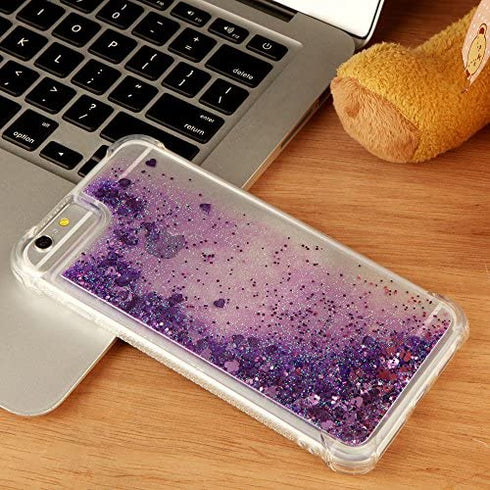 Designed for iPhone SE 2020 Case,iPhone 6S/6 Case,iPhone 7/8 Case Glitter for Women Girls, 2020 Cute Fashion Liquid Bling Shiny Sparkle Luxury Soft Clear TPU Bumper Shockproof Cover (Purple)