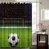 ArtBones Soccer Shower Curtain Soccer Ball on Green Huge Football Field with Soccer Gate Cloth Fabric Bath Curtain Hooks Included 72x72inch