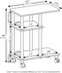 Furinno Turn-N-Tube U Shape Sofa Side Table with Casters, Espresso/Black