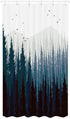 JAWO Stall Shower Curtain Fabric 36 X 72 Inch, Rustic Mountain Forest Scenery Small Shower Stall Curtain Bathroom Set with Hooks