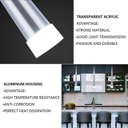 Modern Mini LED Pendant Light Fixture, Harchee Pendant Lighting with Silver Brushed Finish, Vintage Farmhouse Pendant Lamp for Kitchen Island Dining Room Bedroom Bar Living Room, 6000K, 1-Pack
