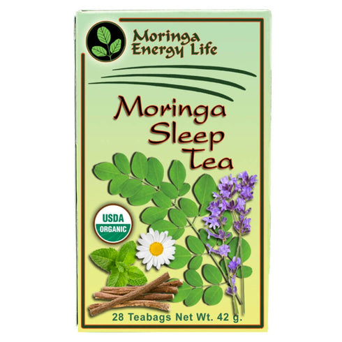 Moringa Tea Organic by Moringa Energy Life, Ayurveda's Tea bags Sleep Tea (Keto, Detox, Paleo, Vitamin & Minerals Booster, Vegan, Gluten-Free, Organic, Non-GMO, Caffeine-Free) 28 teas