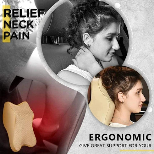 Car Seat Headrest Neck Rest Cushion, Car Seat Neck Pillow 100% Pure Memory Foam Neck Pillow with Breathable Removable Cover, Comfortable Ergonomic & Neck Pain Relief?14.17x11.8x3.9 in? (2 Pack, Black)