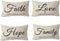 FELENIW Set of 4 Faith Love Hope Family Believe Blessed Living Learning Working Encourage Quote Cotton Linen Decorative Throw Pillow Cover Cushion Case Lumbar 12x20 inches