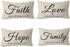 FELENIW Set of 4 Faith Love Hope Family Believe Blessed Living Learning Working Encourage Quote Cotton Linen Decorative Throw Pillow Cover Cushion Case Lumbar 12x20 inches