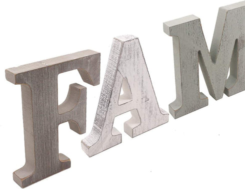 Rustic Wood Sign (FAMILY), Decorative Wooden Block Word Signs, Freestanding Wooden Letters Rustic FAMILY Signs for Home Decor