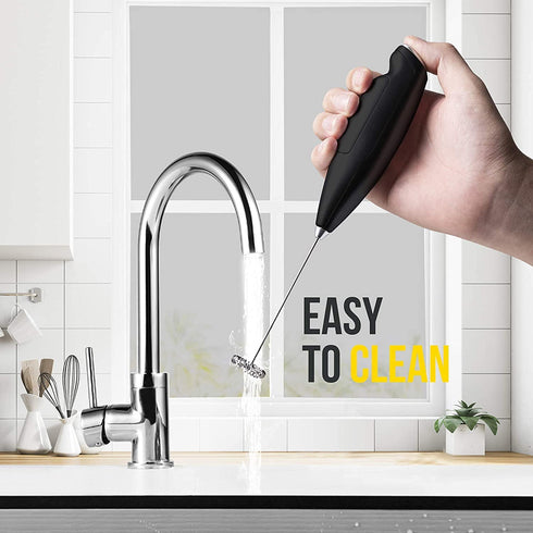 Purkitc Milk Frother Coffee Frother With Detachable Electric Whisk And Extra Eggbeater Head Handheld Drink Mixer For Coffee Matcha Hot Chocolate High Powered Low Noise With Stand Included