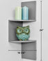 Greenco Zigzag 2 Tier Corner Floating Shelves, Gray Finish.