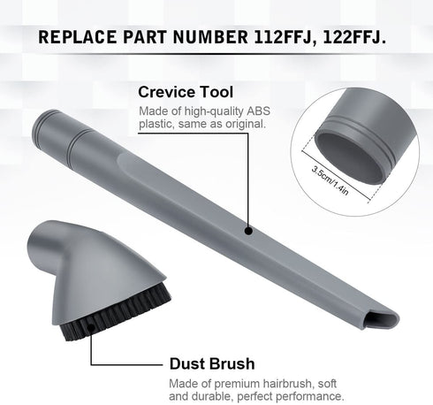 LANMU Crevice Tool and Dust Brush Compatible with Shark Navigator Lift-Away Vacuum Cleaner Models NV350, NV352, NV355, NV356E, Compare to Part No.112FFJ