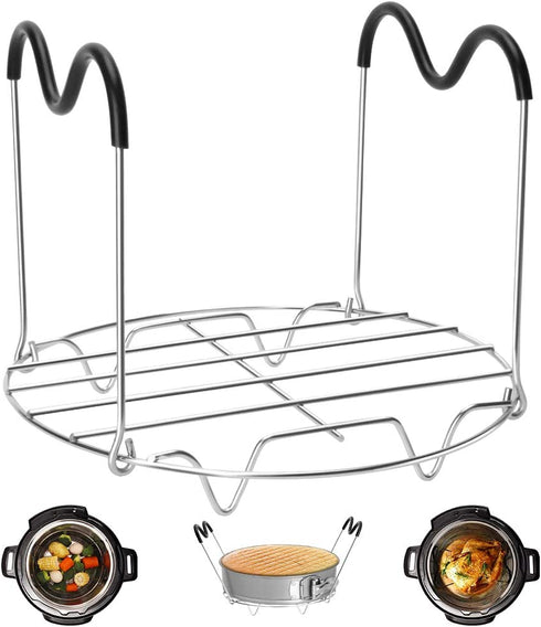 Steamer Rack Trivet with Heat Resistant Handles Compatible with Instant Pot Accessories 6 Qt 8 Quart, Pressure Cooker Trivet Wire Steam Rack, Great for Lifting out Whatever Delicious Meats & Veggies You Cook