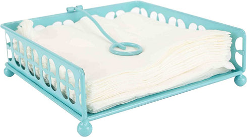 Home Basics Trinity Flat, Turquoise Napkin Holder